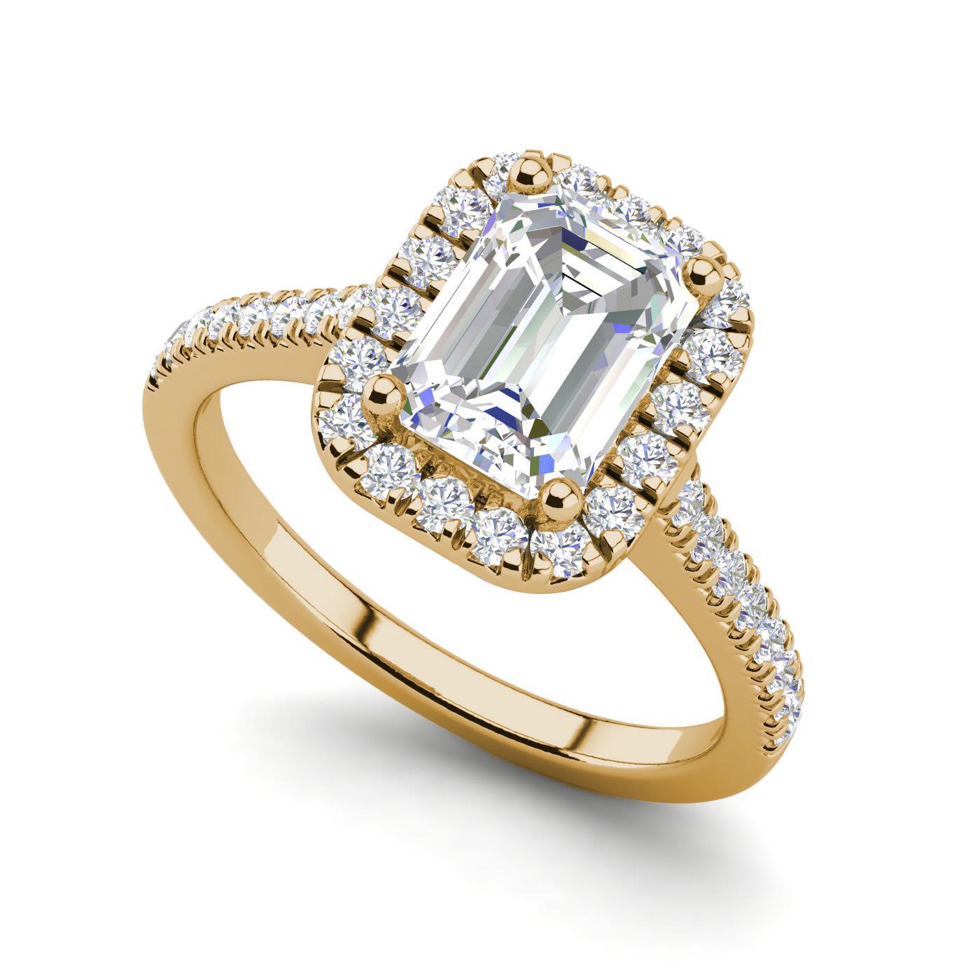 emerald cut diamond engagement rings yellow gold