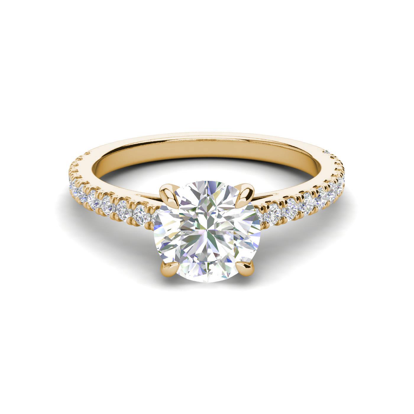 Classic 4 Prong 1.4 Carat VVS1/D Round Cut Diamond Engagement Ring Yellow Gold eBay