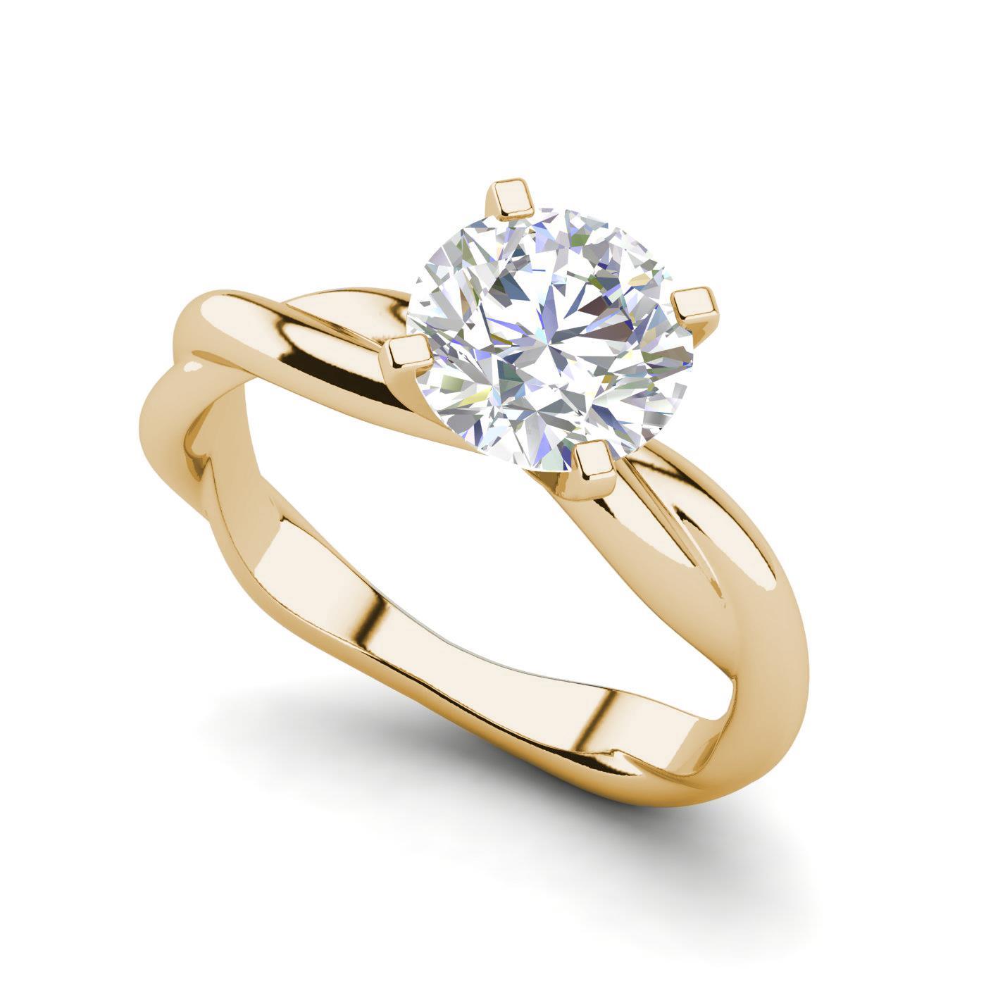 simple 0.5 carat solitaire cz engagement ring yellow