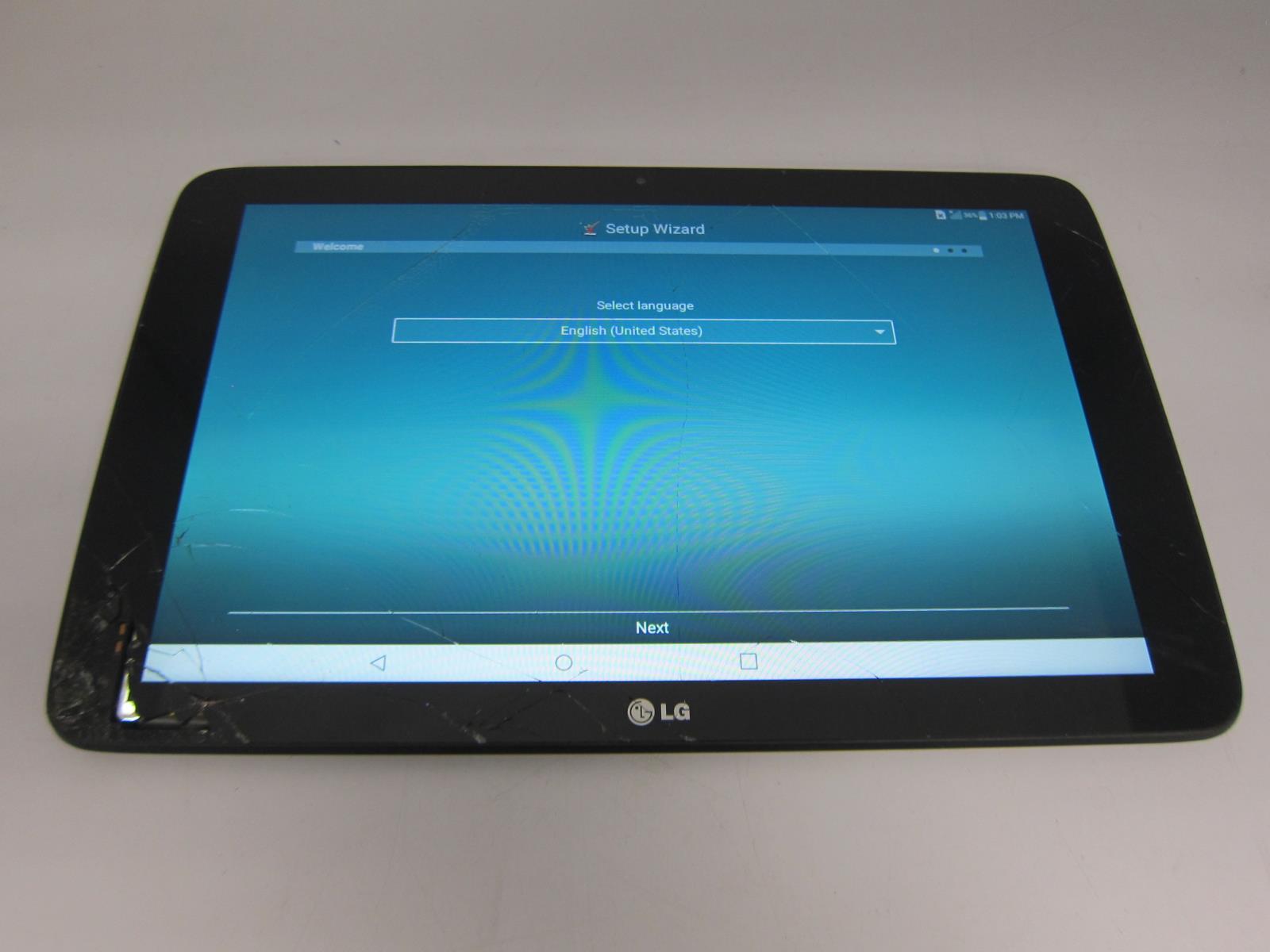 LG G Pad Tablet Verizon 16GB 10.1" LGVK700 4G LTE CRACKED SCREEN A