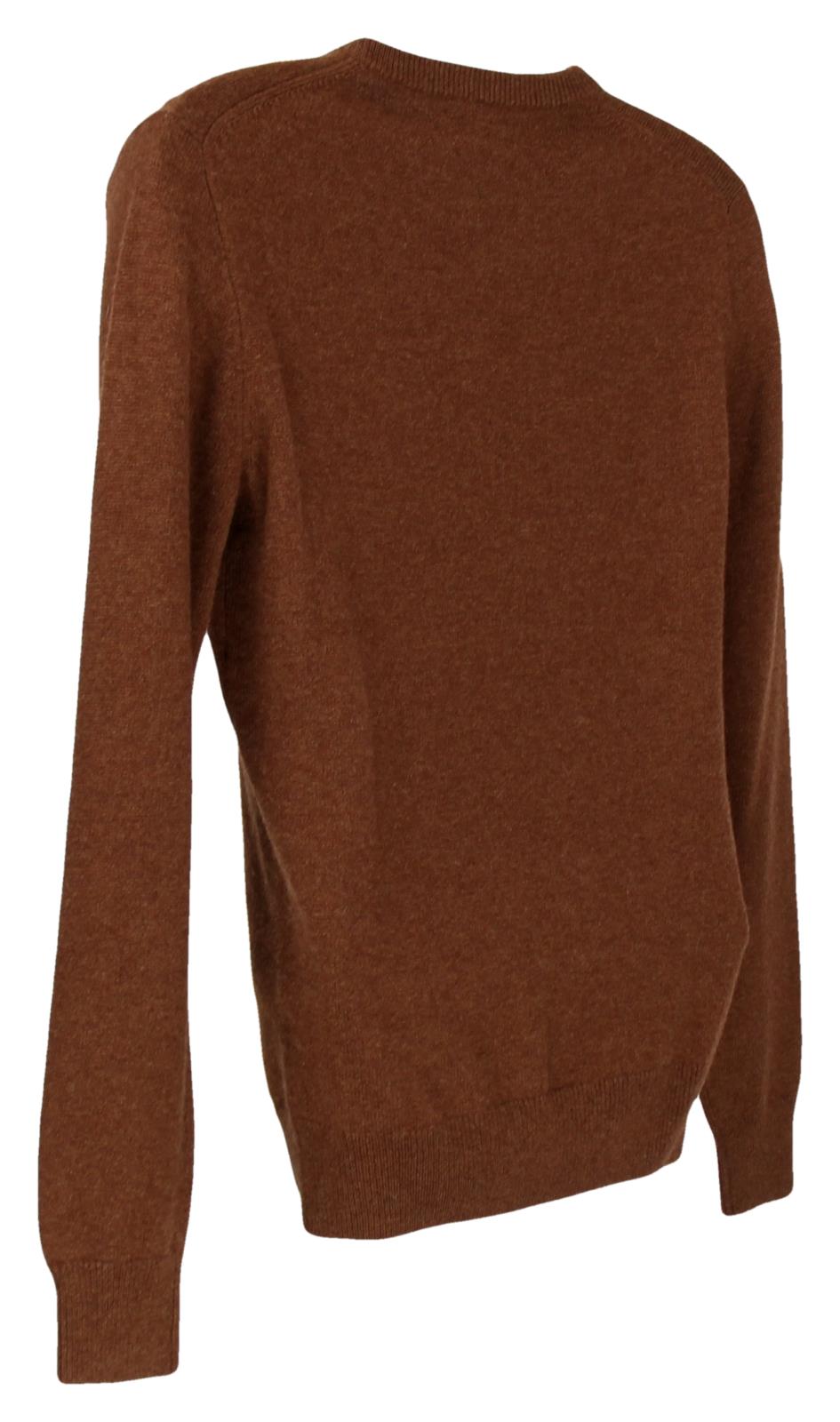 brown cashmere v neck sweater