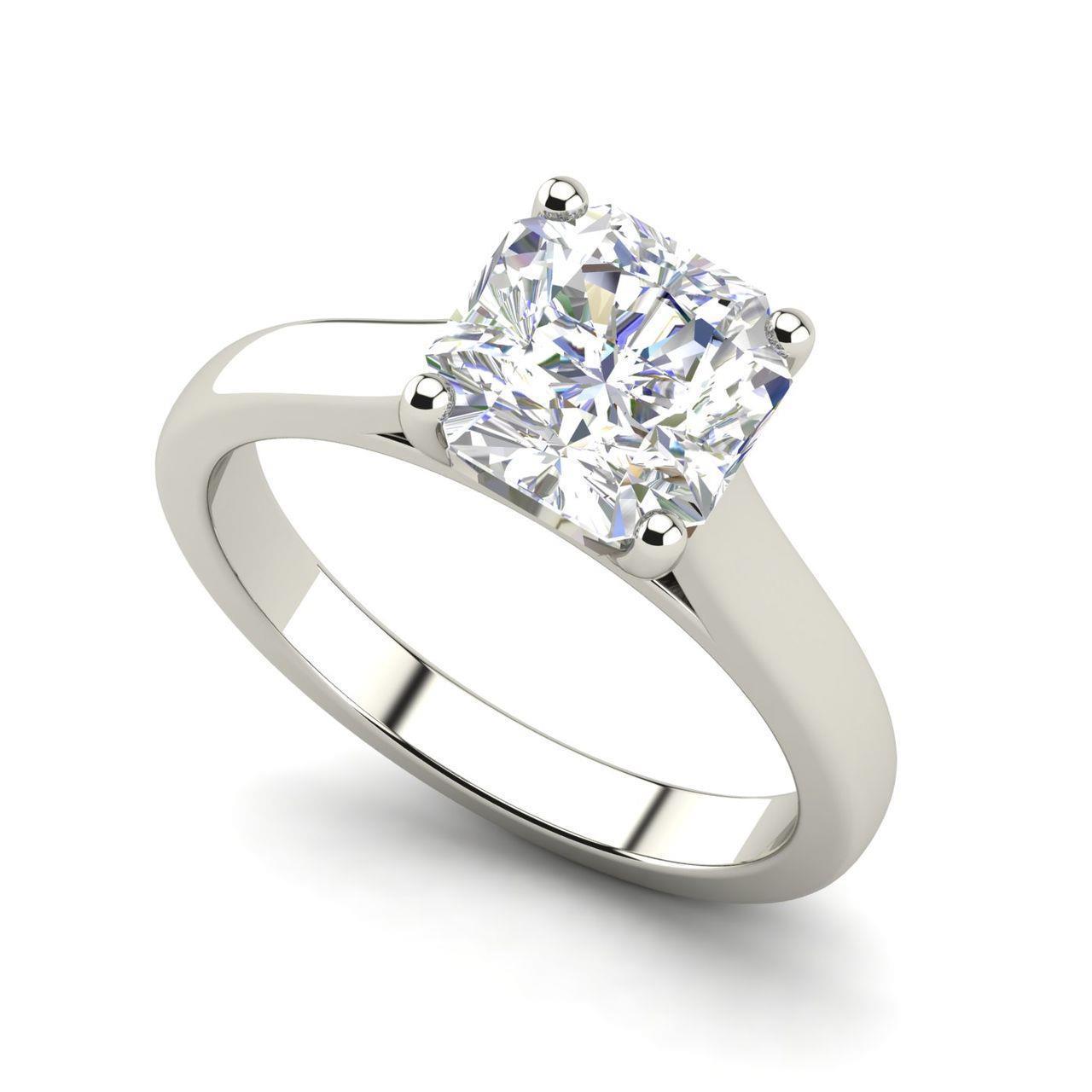 Solitaire 2 5 Carat Si1 F Cushion Cut Diamond Engagement Ring