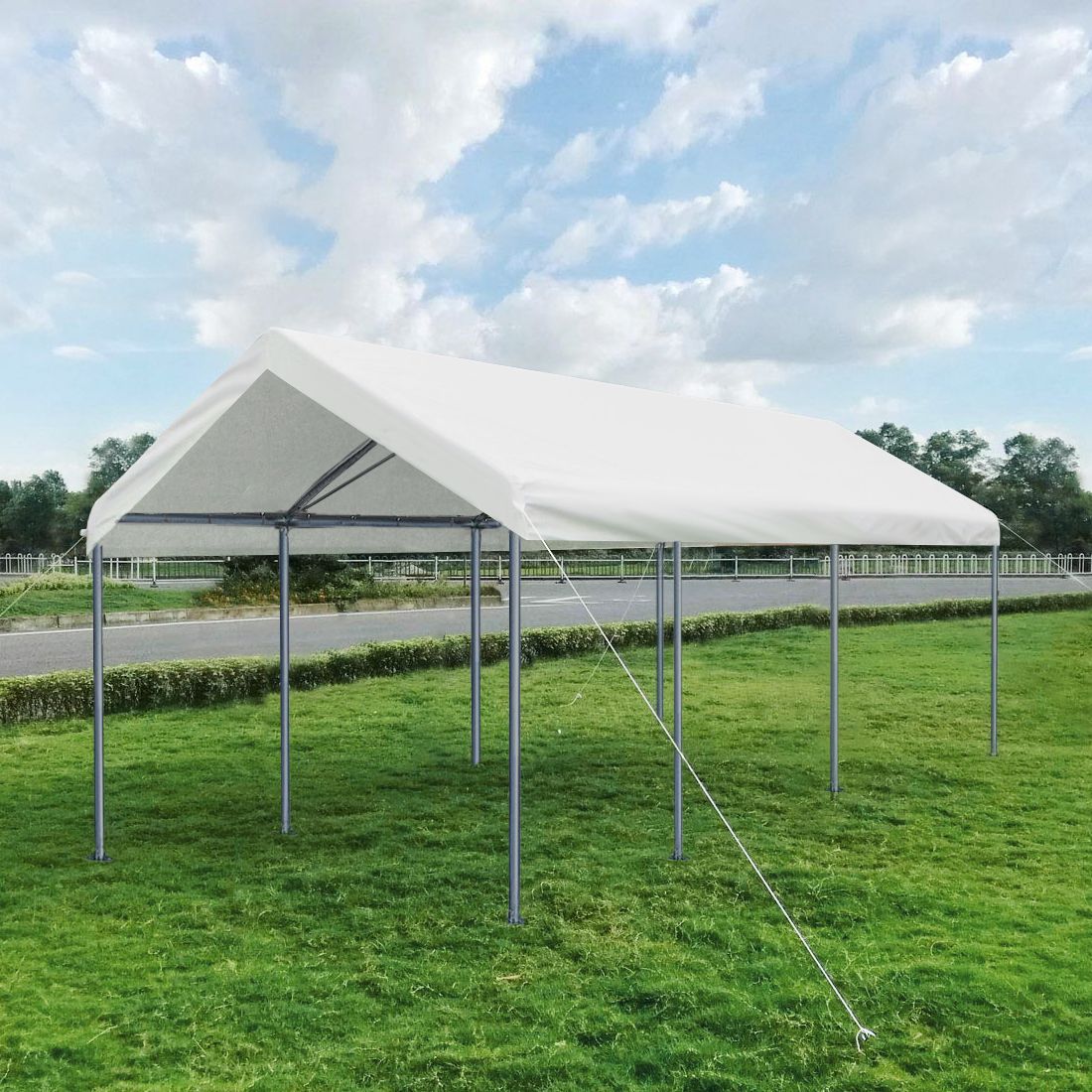 Quictent White Carport Boat Car Shelter Tent 10x20 ft Heavy Duty Canopy