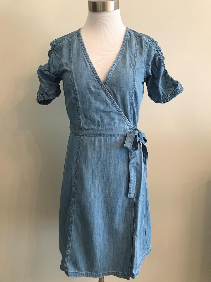 madewell denim wrap dress