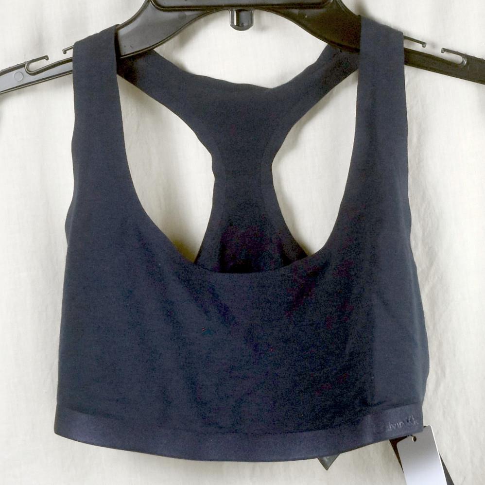 Calvin Klein Black Structure Cotton Bl Unlined Bralette 4141 Navy Blue ...