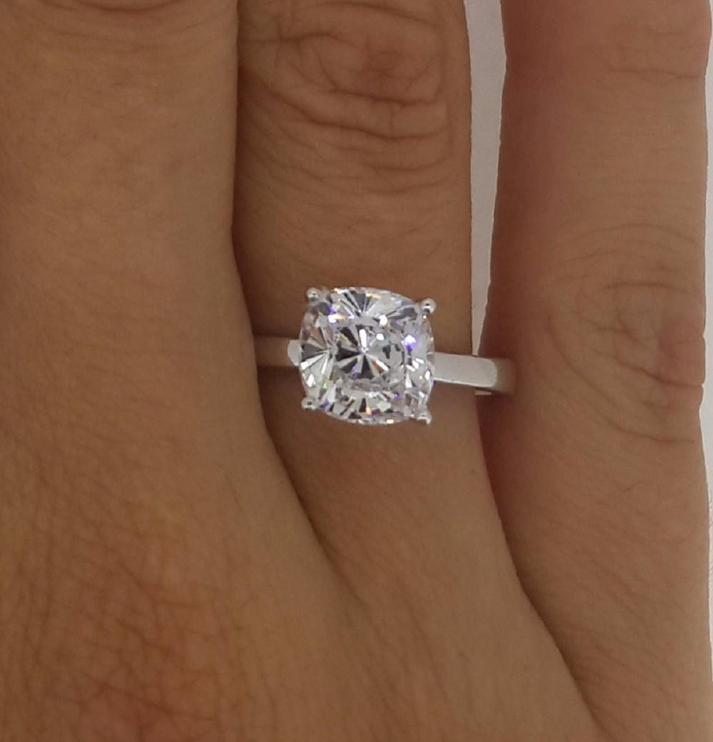 2 Carat Cushion Cut Diamond Engagement Ring Vs2 F White Gold 14k