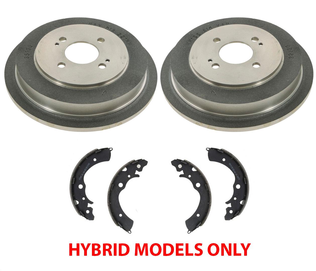 Fits For 2003 2004 2005 Honda Civic Hybrid Rear Brake Drums & Shoes 3Pc
