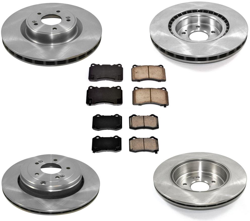 Disc Rotors Ceramic Brake Pads w Brembo 4 Piston for Hyundai Genesis