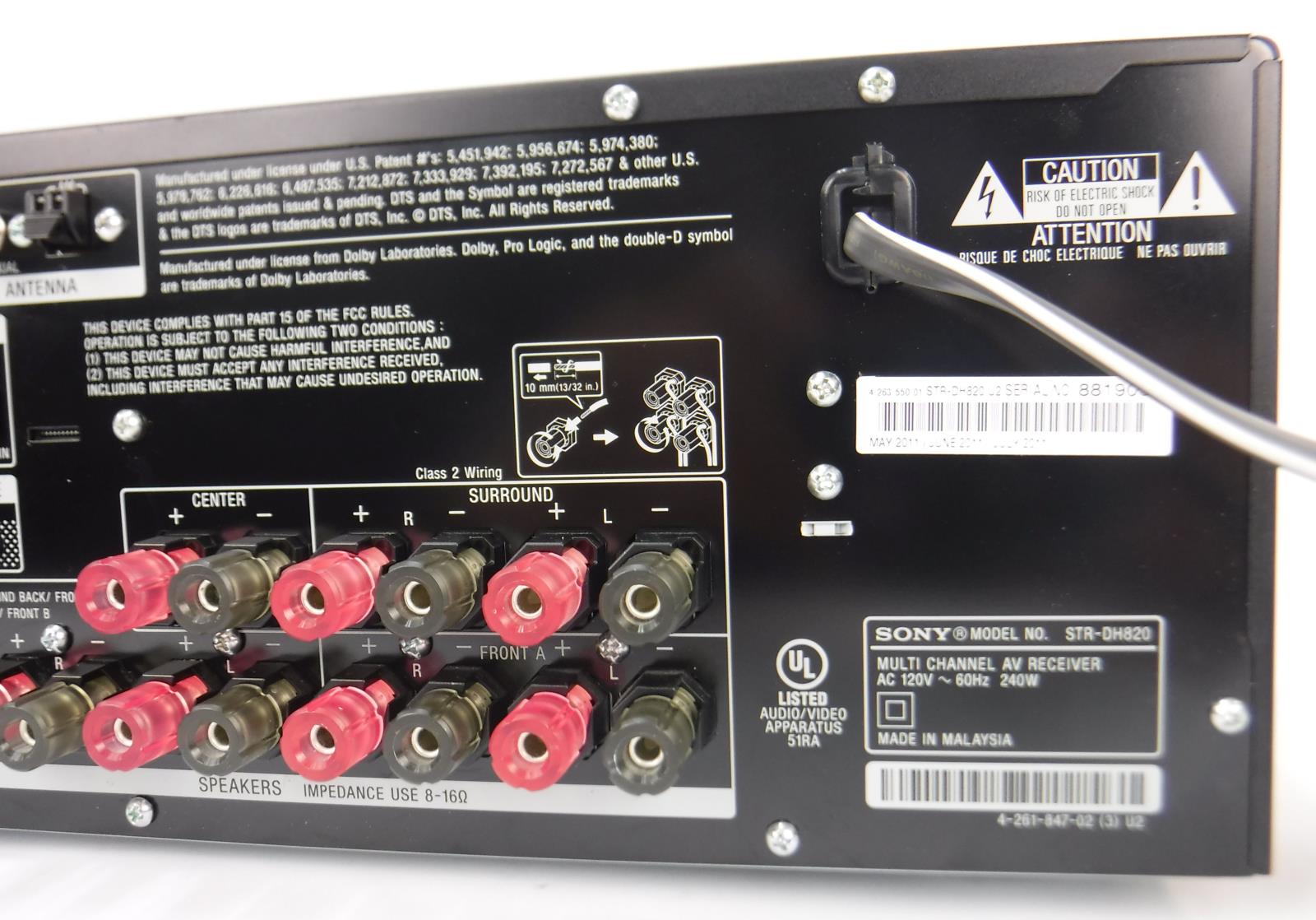 Sony STR-DH820 7.2 Channel 3D AV Receiver HDMI and RM-AAP061 Remote