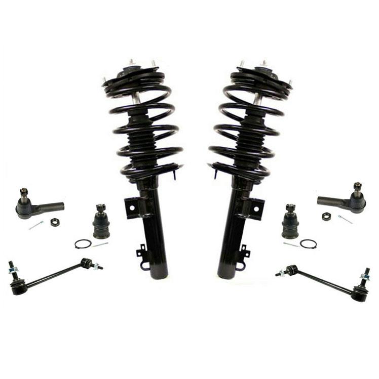 Corolla 03-08 Front Complete Spring Struts Outer Tie Rods and Sway Bar links
