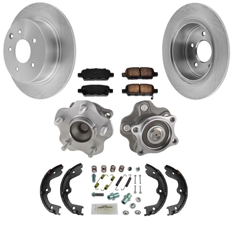 Rear Rotors Wheel Hubs Brake Pads Shoes Spring Kit For Nissan Maxima 2004 2008 Ebay