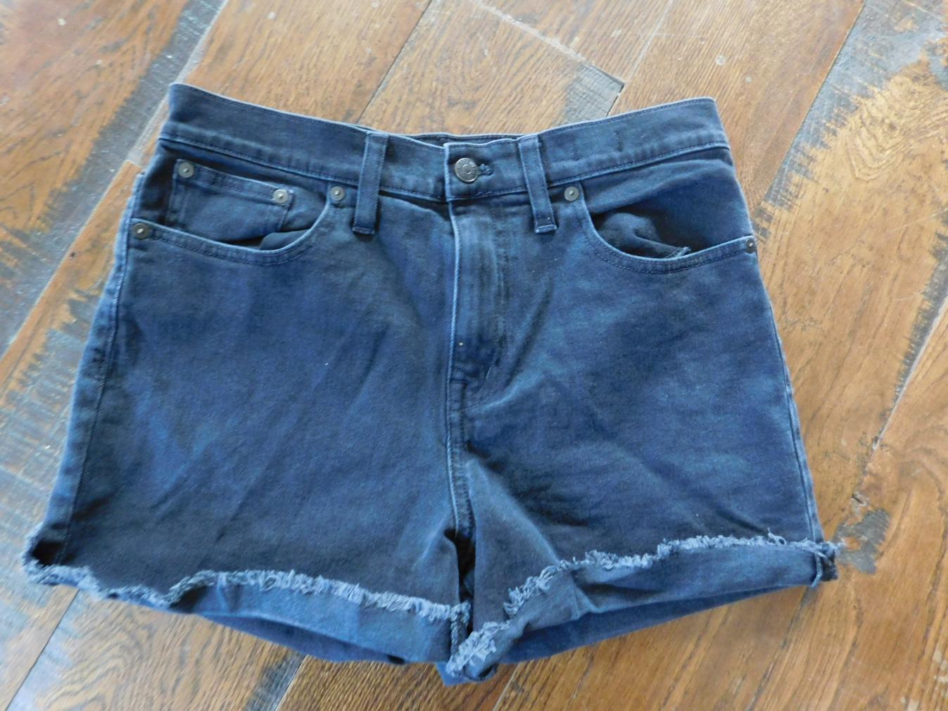 madewell black denim shorts