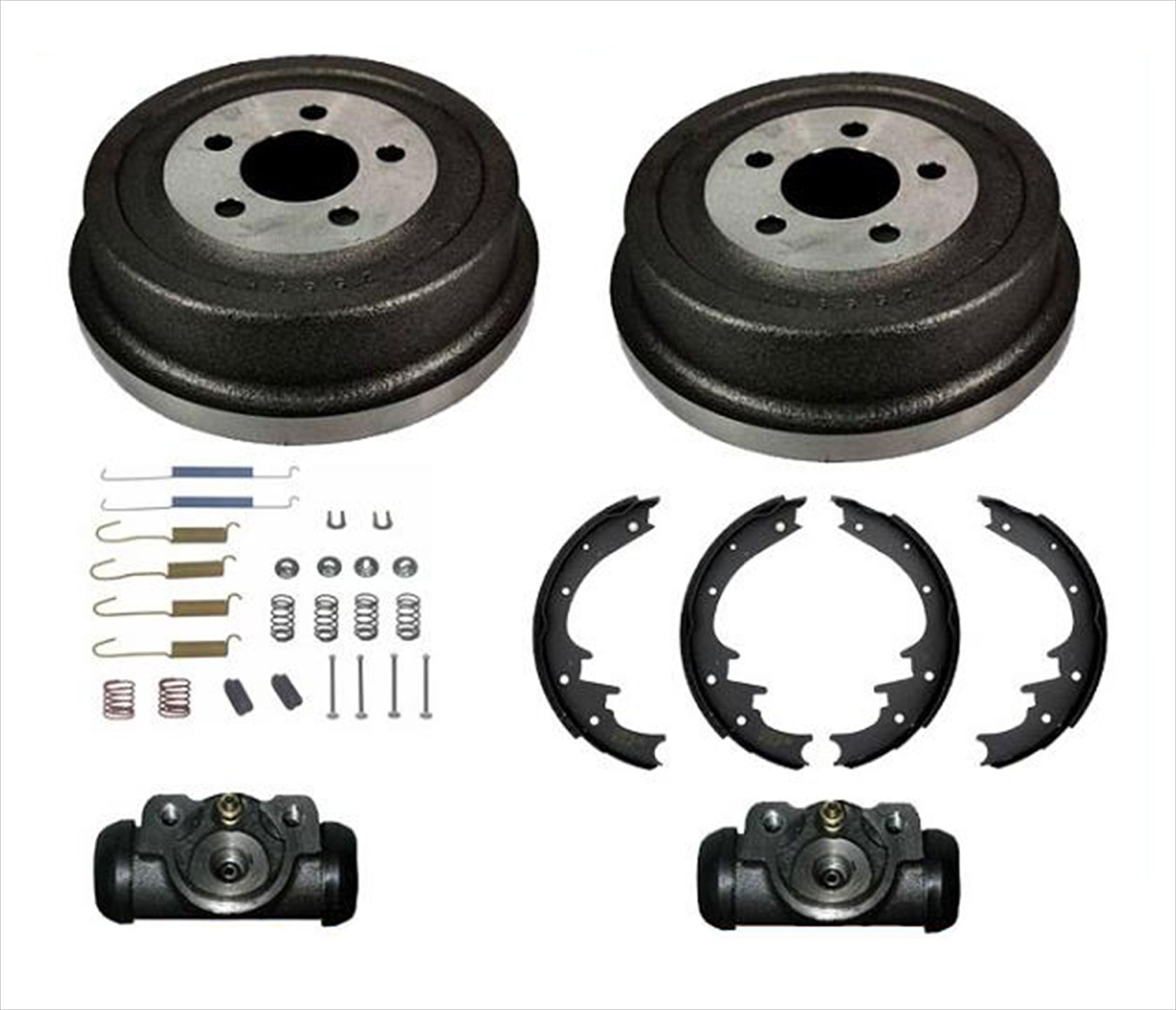 Rear Brake Drums Shoes Spring Wheel Cylinder Kit Fits For 2002 Jeep