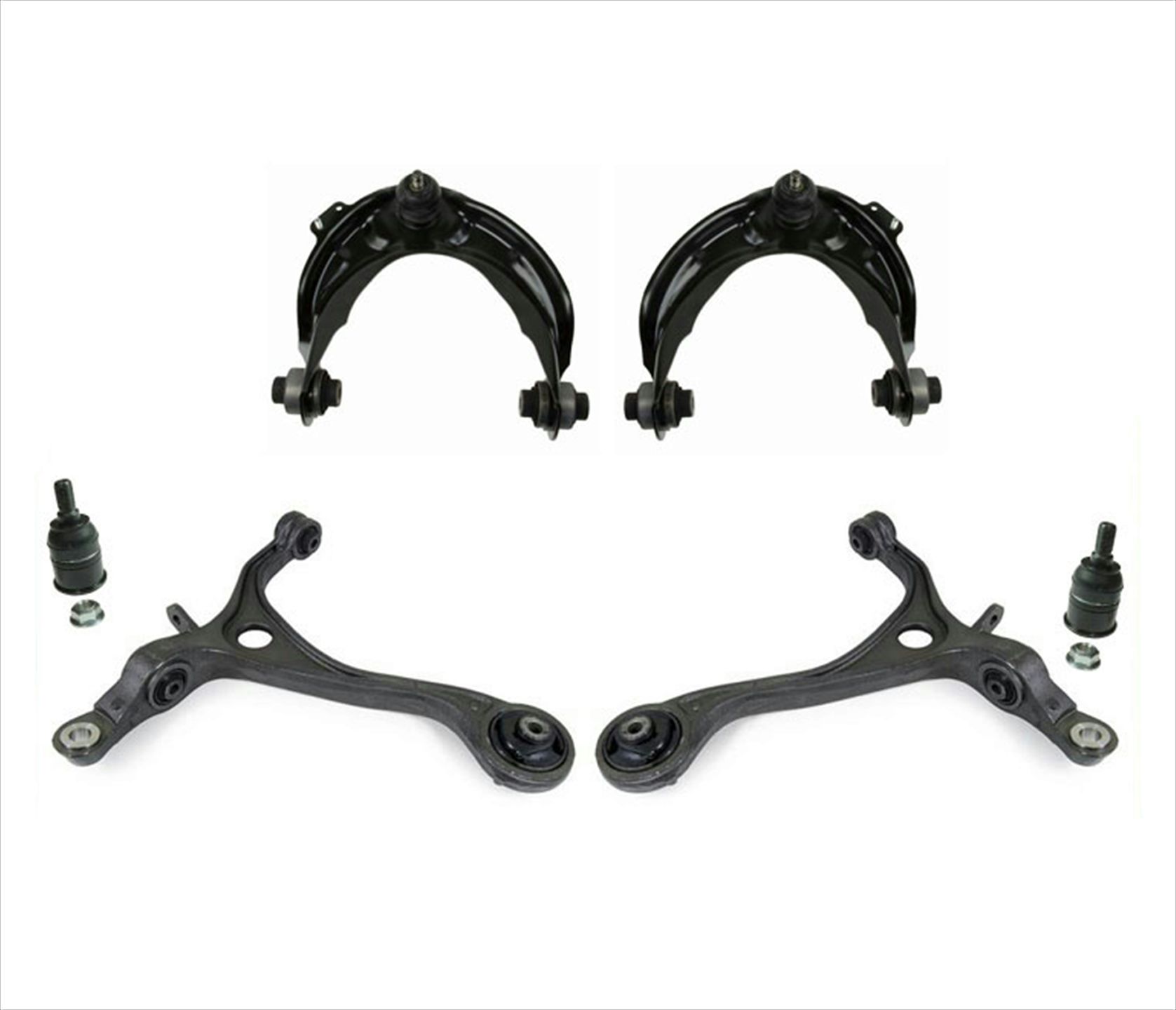 L & R Upper Lower Suspension Control Arms + Ball Joints 6pc For 0406
