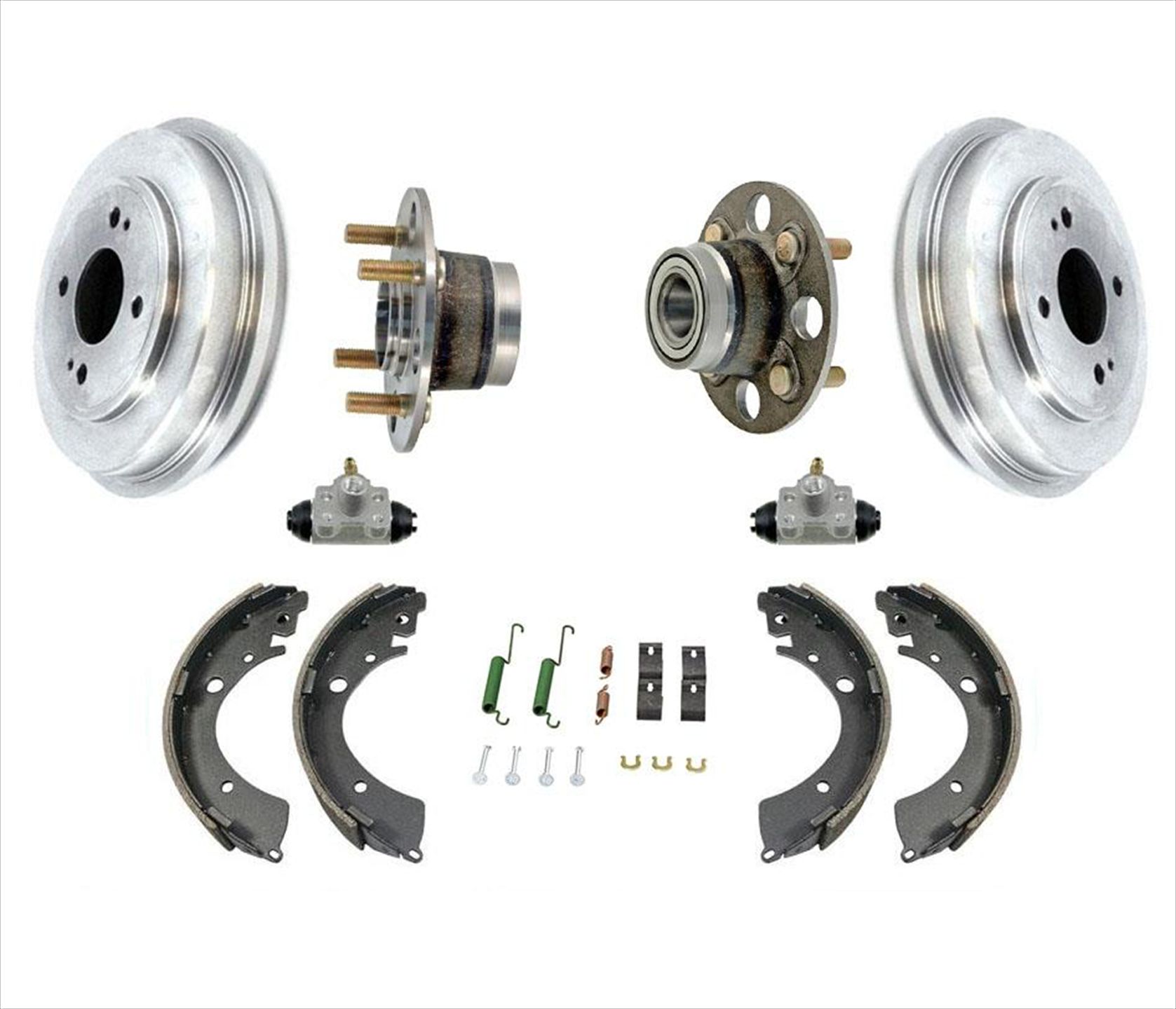 New Rear Drums Wheel Hub Bearings with Brake Bleeding Kit for Honda