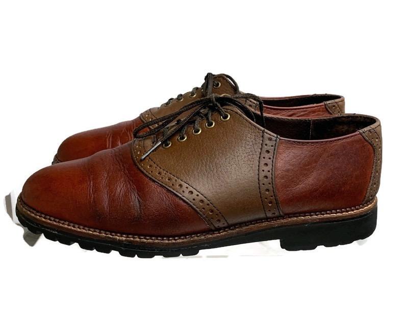 HR Trask Saddle Shoe Oxford Lace Up Two Tone Bison Leather Vibram 9M ...