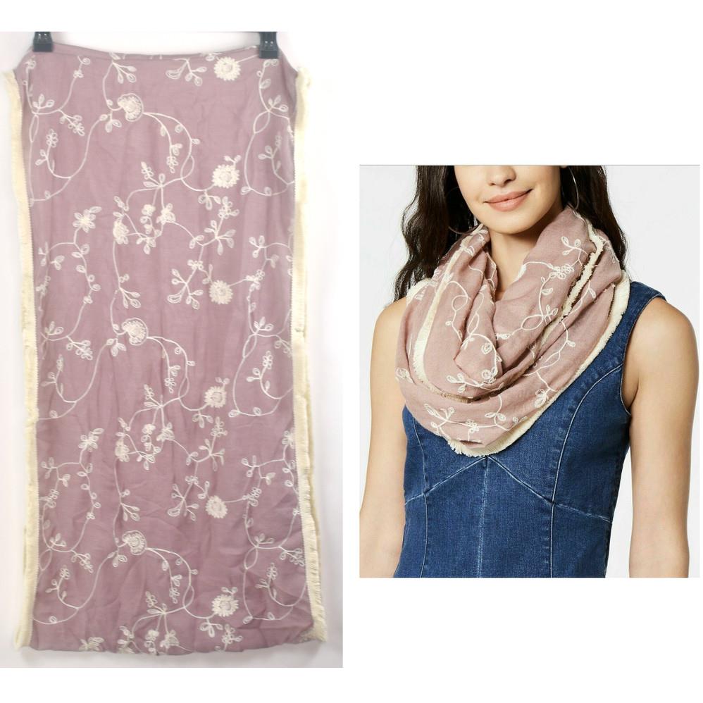 INC International Concepts Embroidered Spring Loop Scarf Blue or Pink OS New - Picture 5 of 5