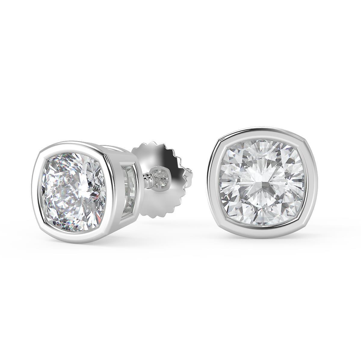 bezel cut diamond earrings