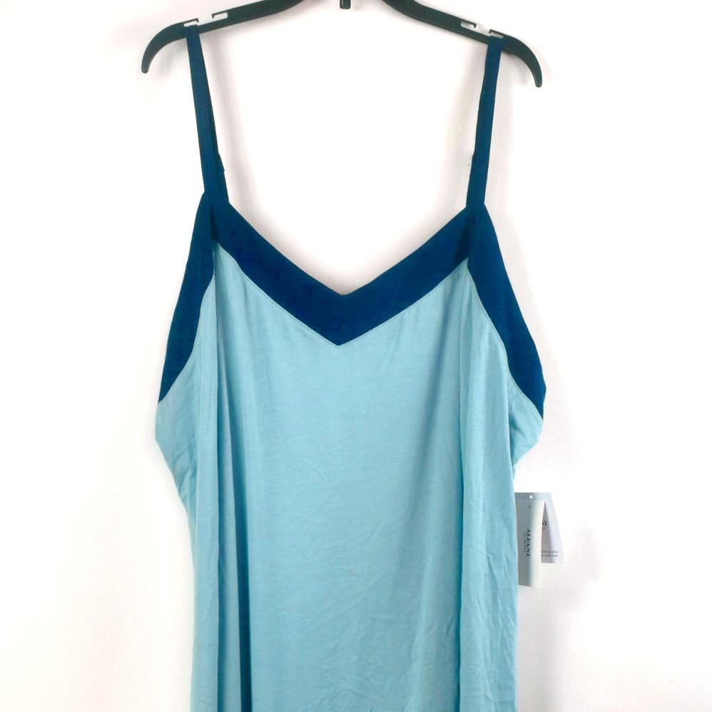 Alfani Pima Cotton Constrasting Trim Short Nightgown Blue Size 2X New ...