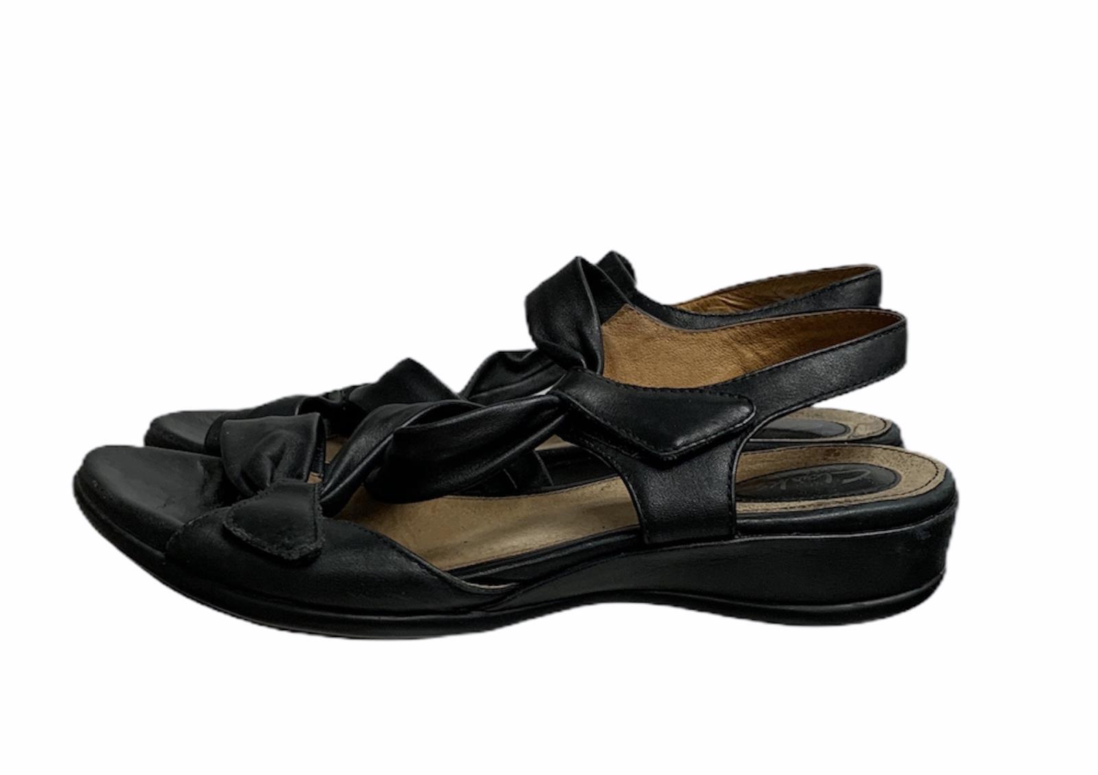Clarks Artisan Lucena Twist Sandals Comfort Leather Ankle Strap Black ...