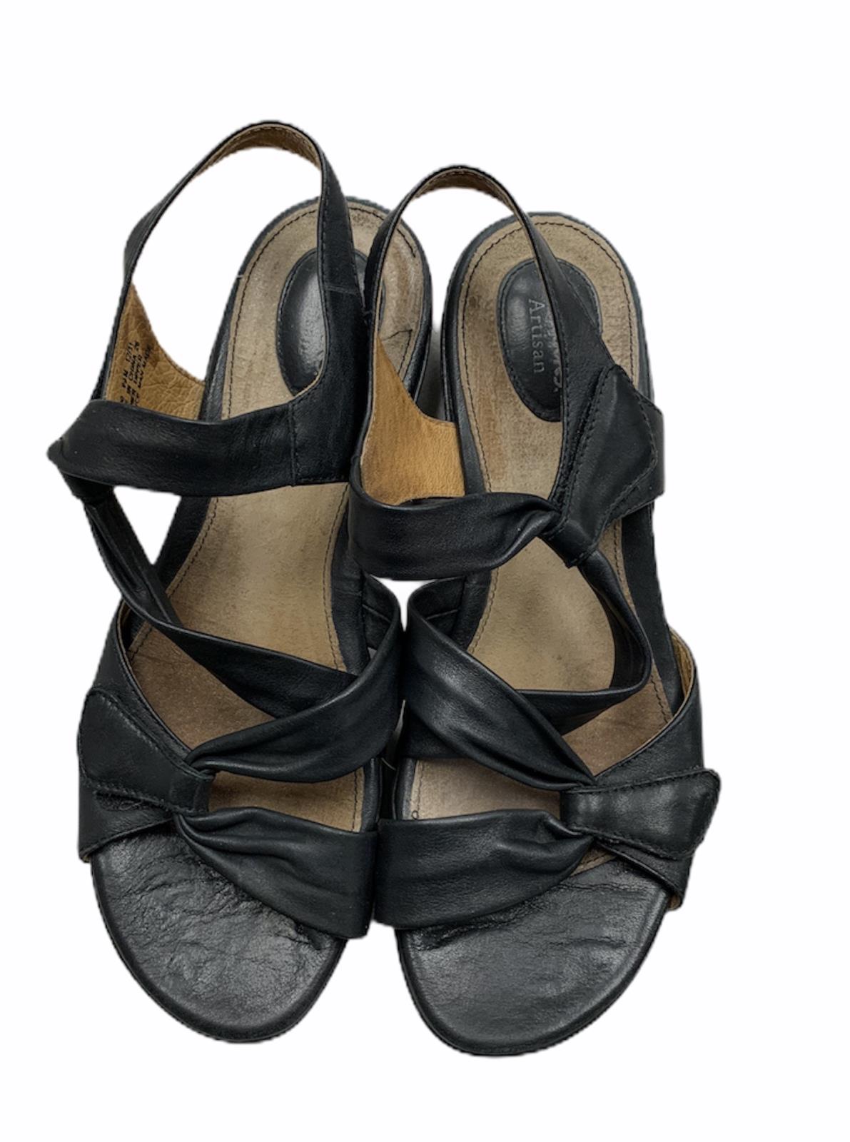 Clarks Artisan Lucena Twist Sandals Comfort Leather Ankle Strap Black ...