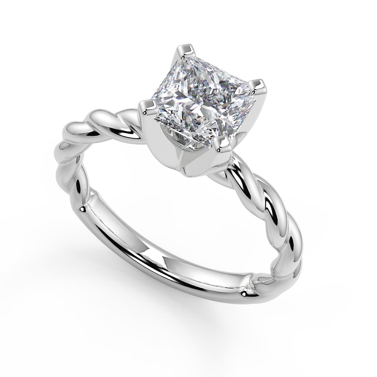 1.1 Ct Princess Cut Twisted Rope Solitaire Diamond Engagement Ring Set ...