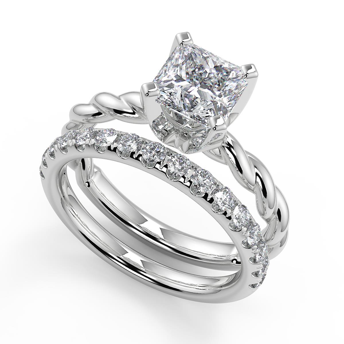 Rope solitaire sale engagement ring