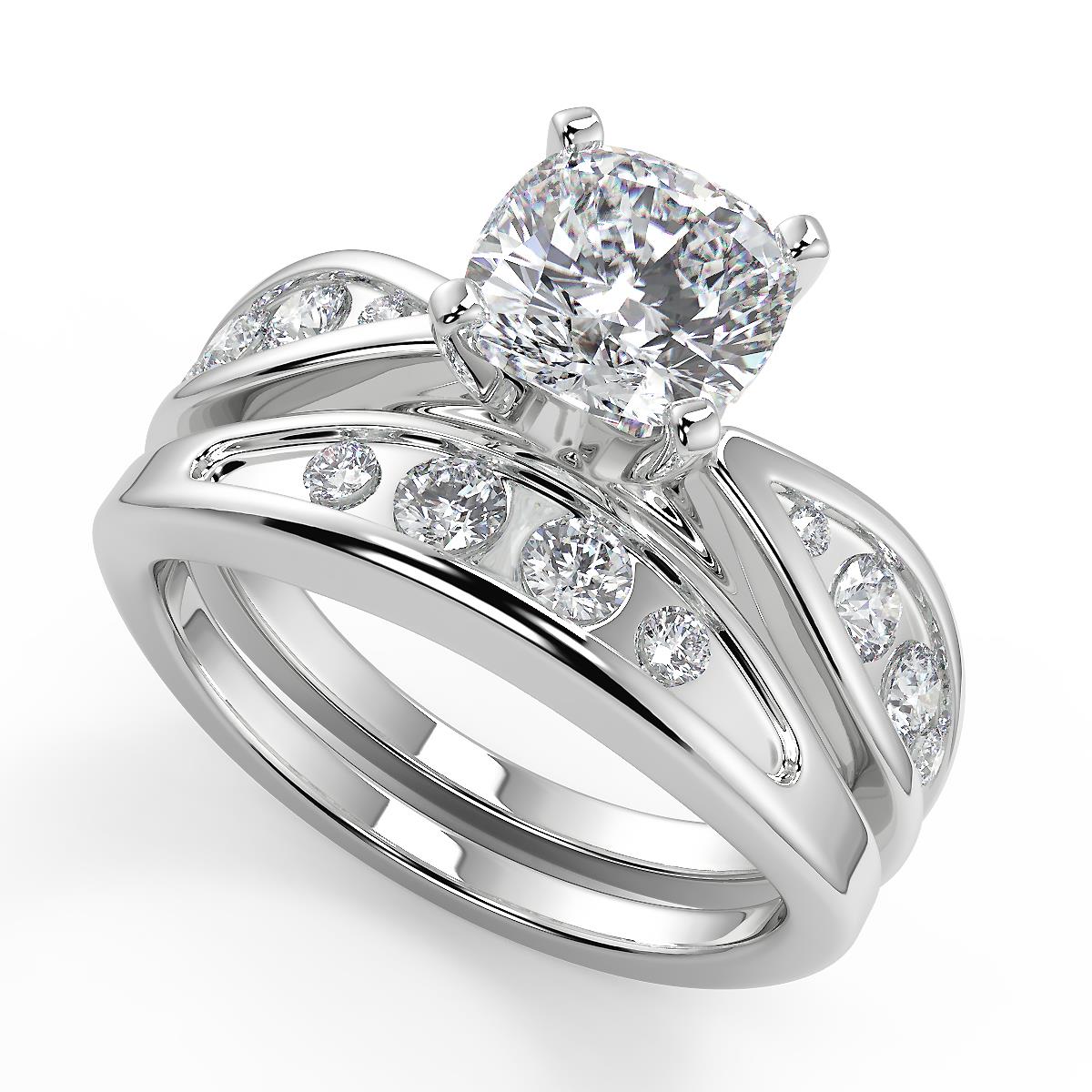 1.35 Ct Cushion Cut In 4 Prong Diamond Engagement Ring VS1 D Treated