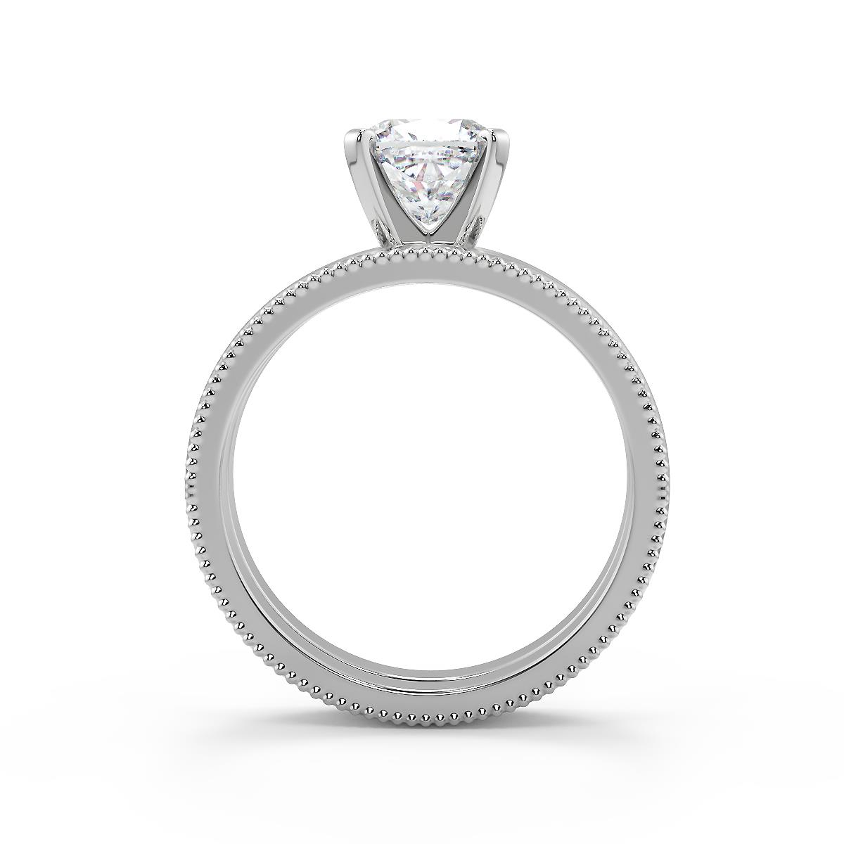1 Ct Cushion Cut Milgrain Solitaire Diamond Engagement Ring VVS1 D Treated - Picture 4 of 7