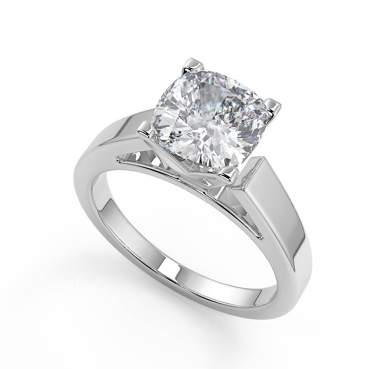 2.3 Ct Round Cut Cathedral Solitaire Diamond Engagement Ring Set SI2 F ...