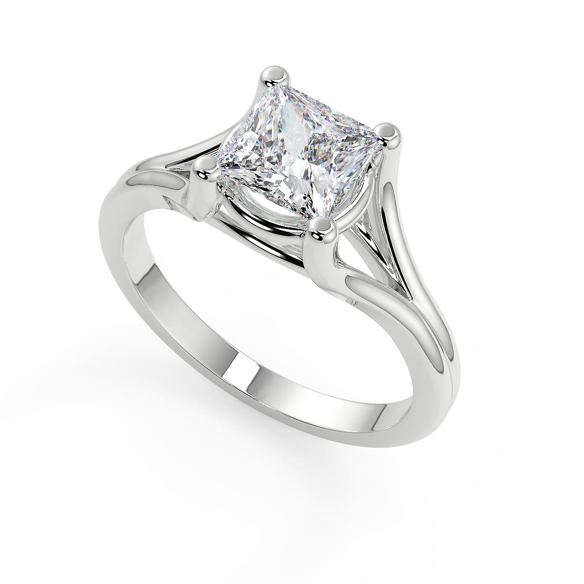1.5 Ct Princess Cut Split Shank Diamond Engagement Ring Set VS2 H White ...
