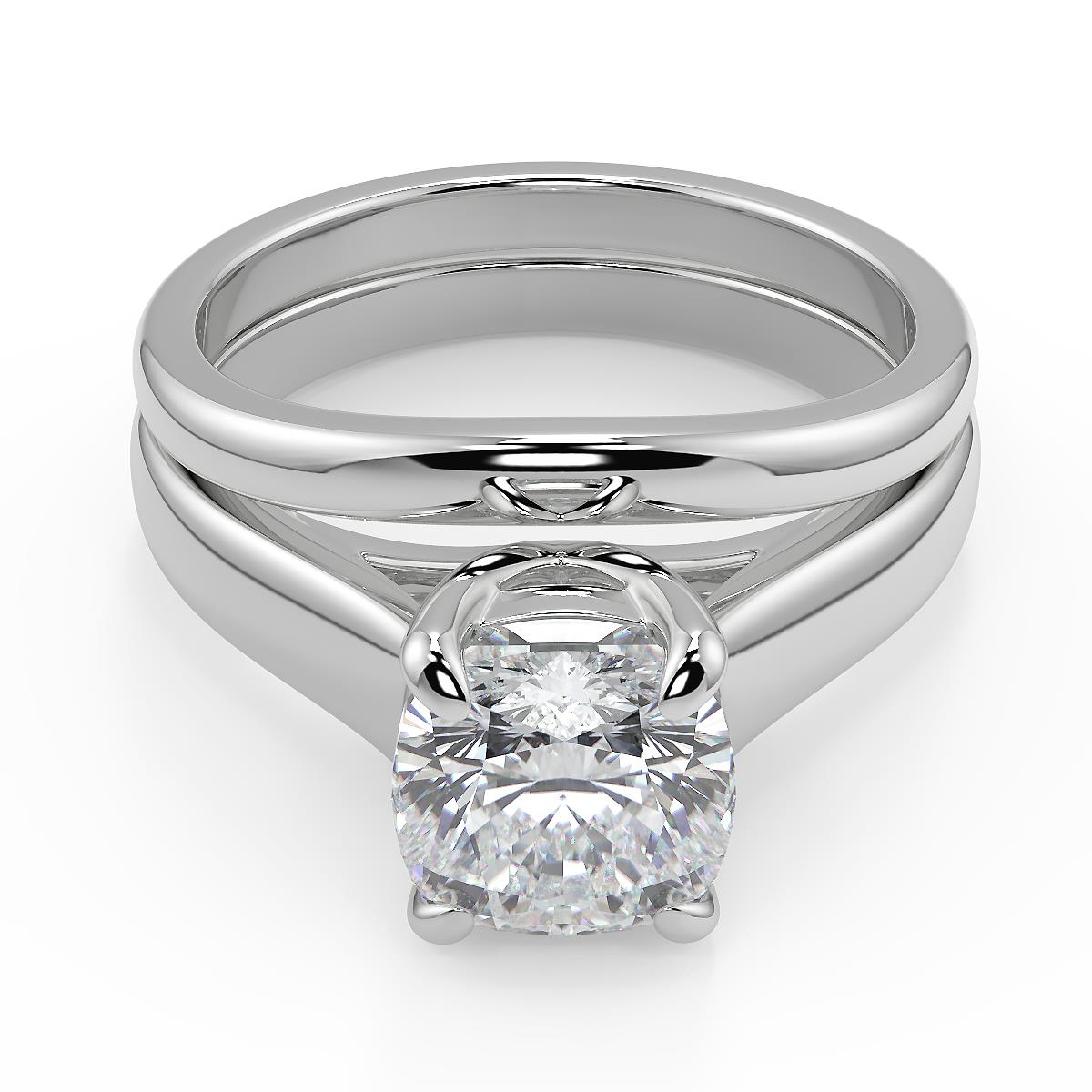 1.5 Ct Cushion Cut 4 Prong Claw Solitaire Diamond Engagement Ring VS2 D ...