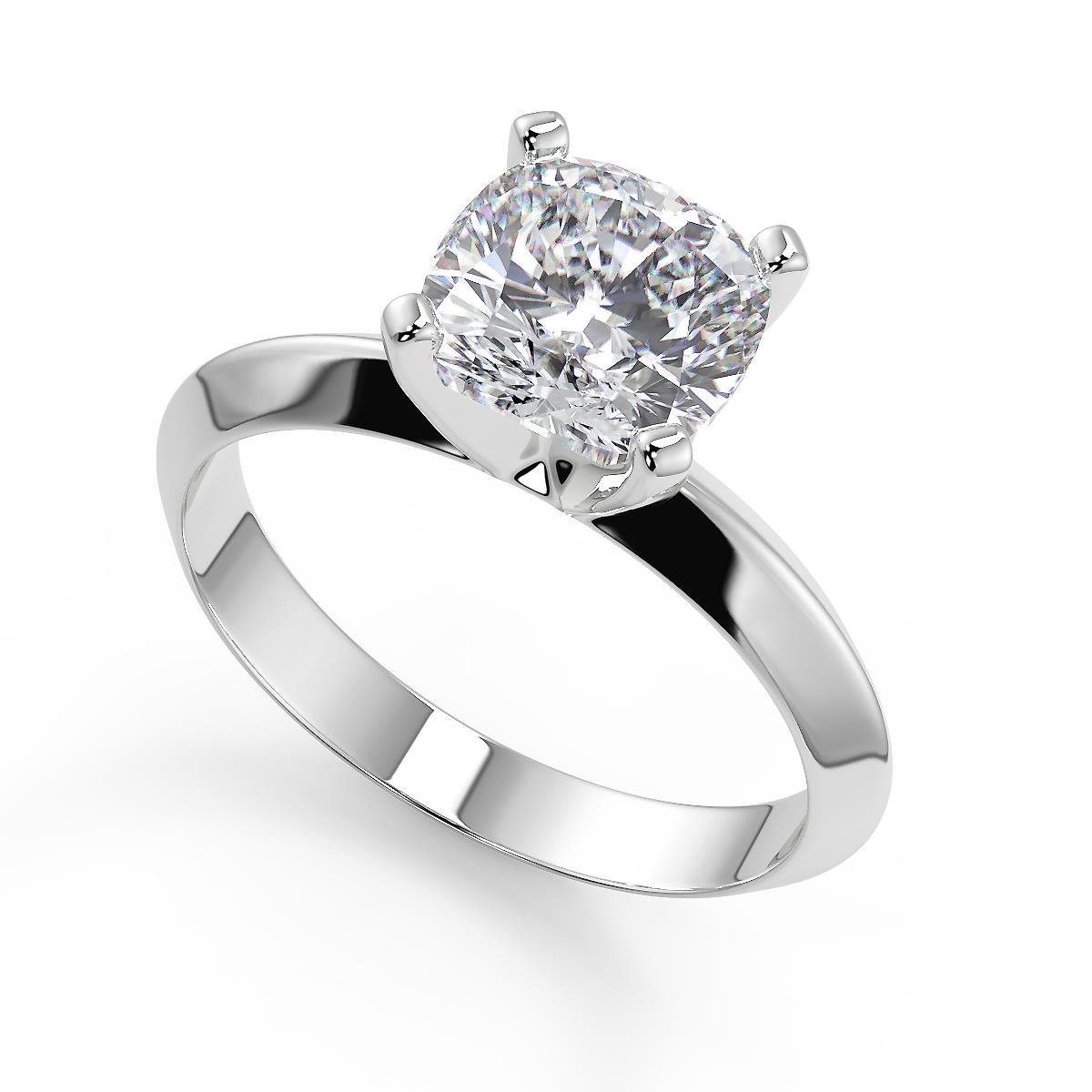 0.5 Ct Cushion Cut Knife Edge 4 Prong Diamond Engagement Ring I1 E