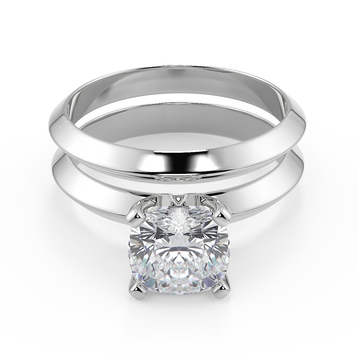 0.5 Ct Cushion Cut Knife Edge 4 Prong Diamond Engagement Ring I1 E