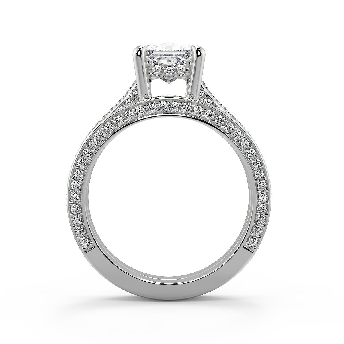 2.85 Ct. Oval Cut Diamond Engagement Ring Micro Pave U-Set 