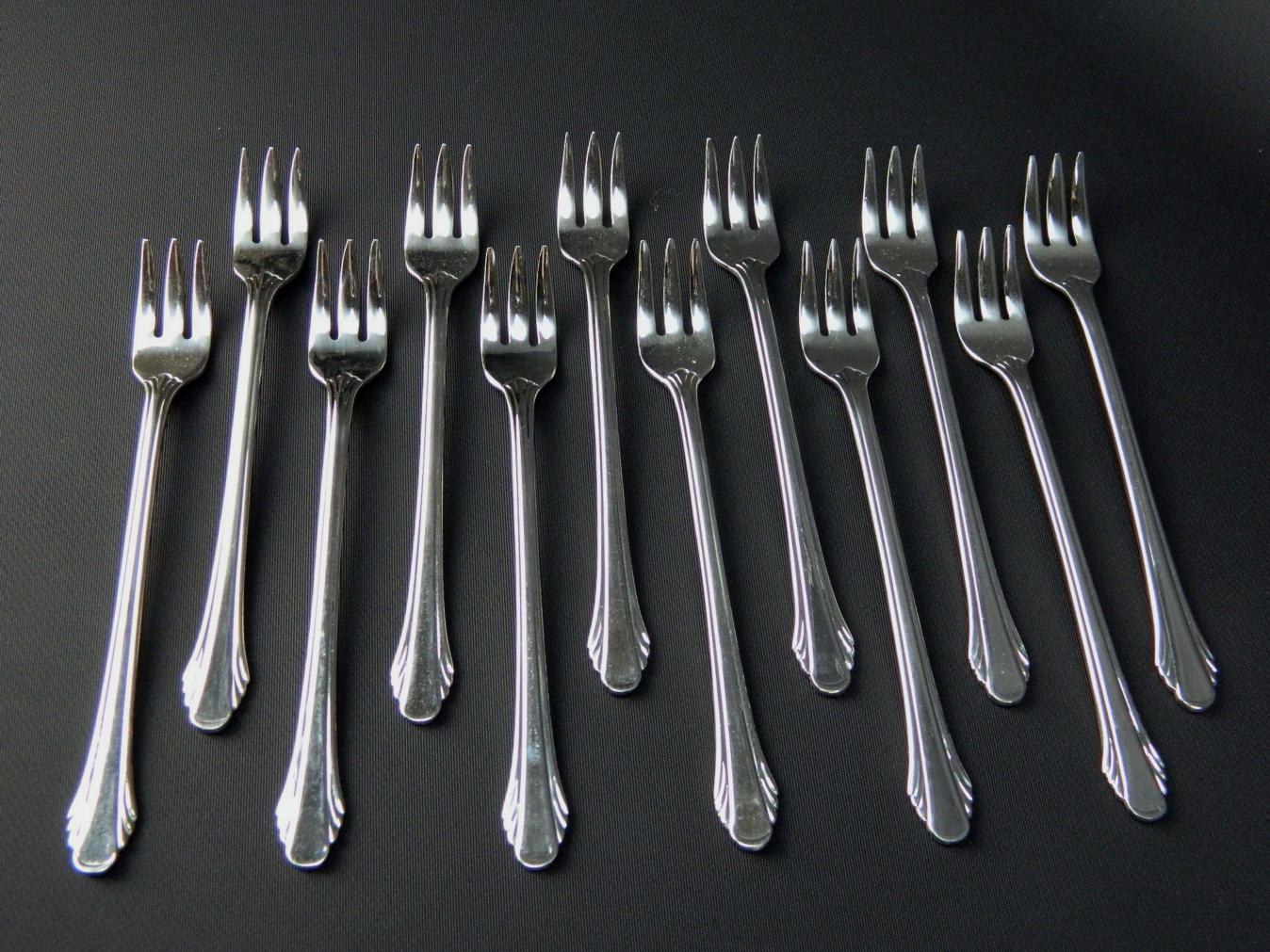 (12) Vintage Gorham 18/8 Stainless Calais Glossy Cocktail Forks 51/2