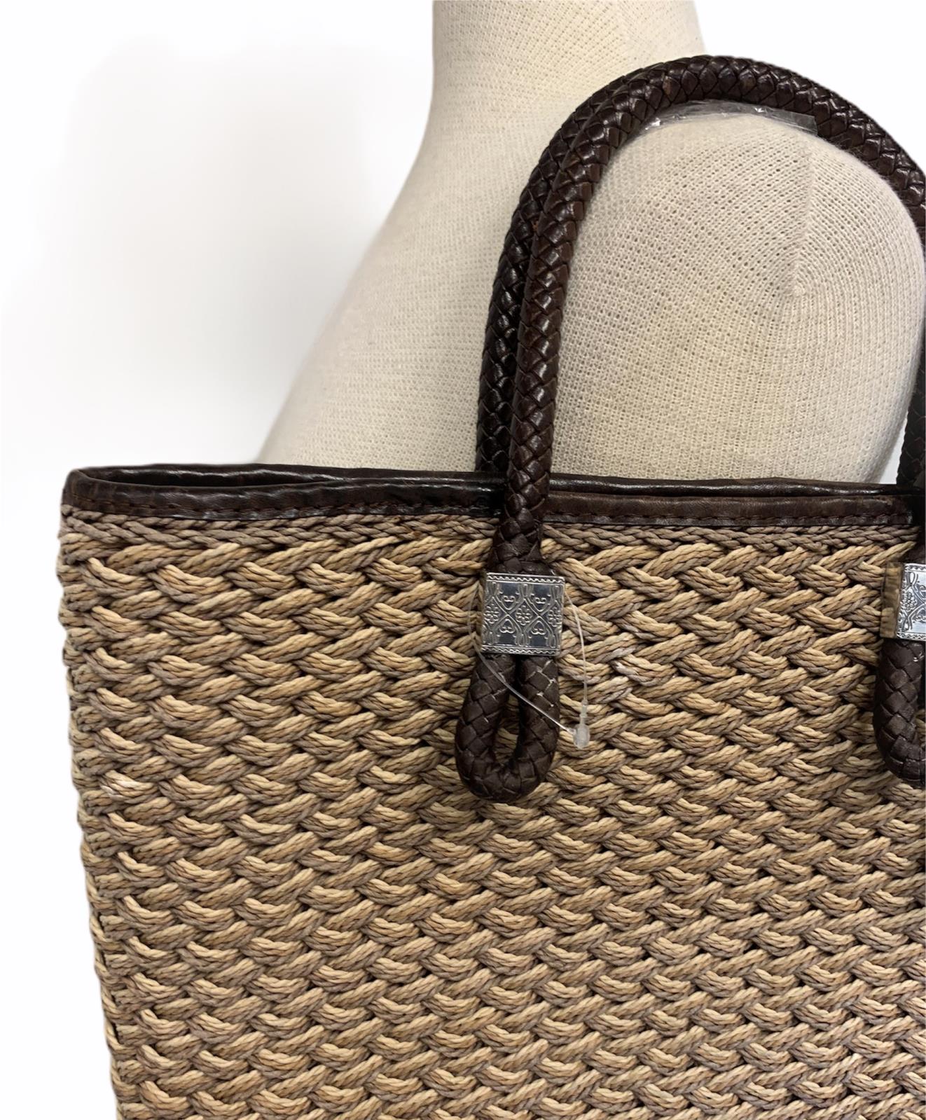 Brighton Woven Silver Charm Tote Shoulder Bag Handbag Braided Handle | eBay