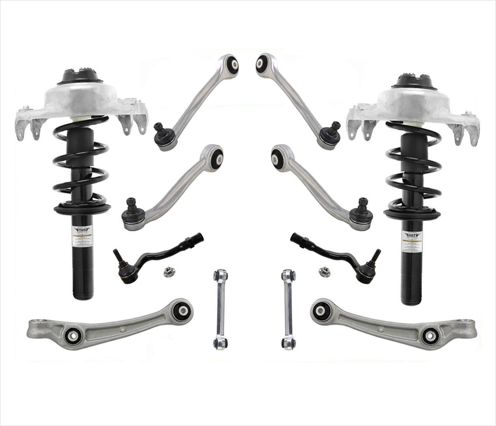 Front Complete Struts & Control Arms 12Pc Kit for Audi A4 1215 4 Door