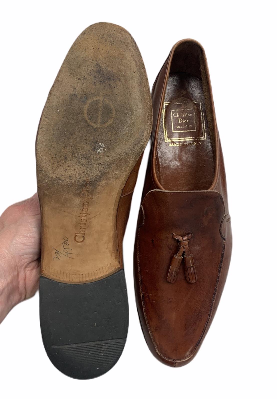 Vtg Christian Dior Messiur Tassel Slip On Loafers 10.5 Narrow Brown ...