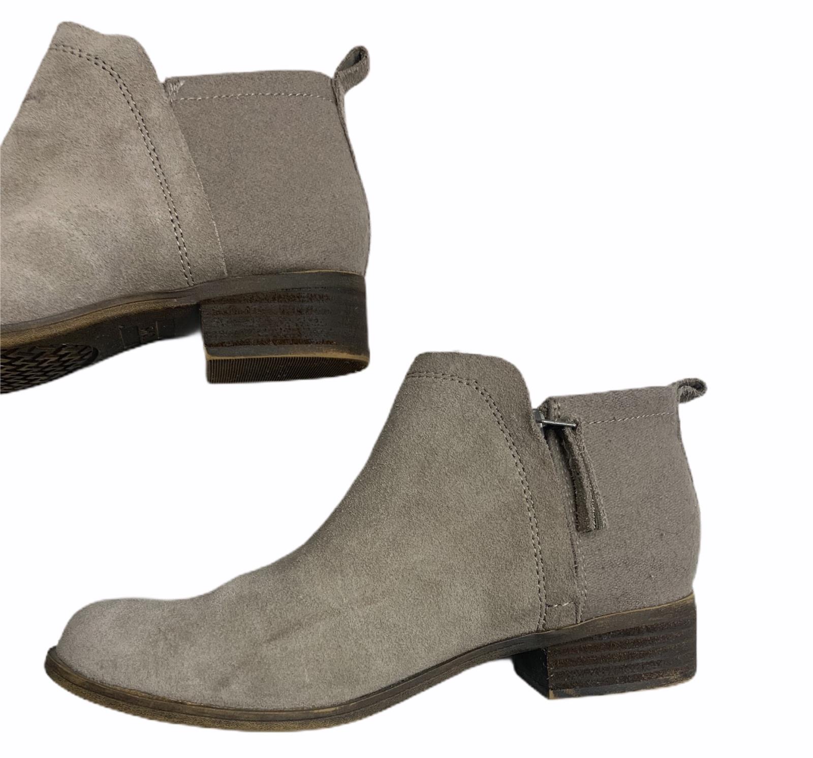 TOMS Deia Booties Suede Ankle Boots Side Zip Size 6.5 Sand | eBay