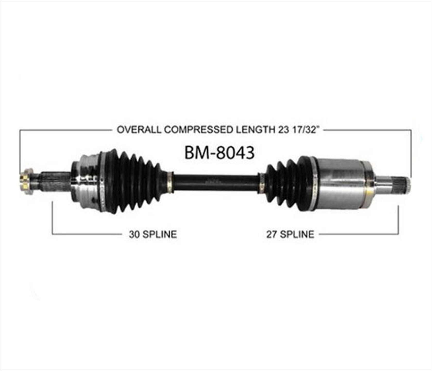 One (1) Front Driver Side Complete CV Axle Shaft for 20042010 BMW X3