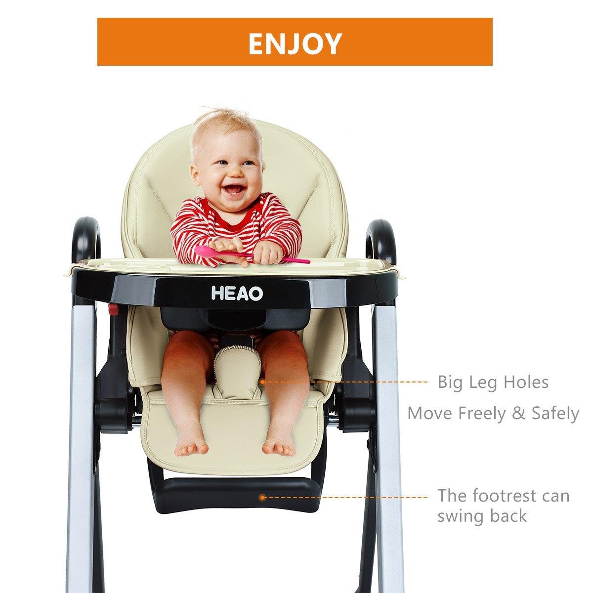 HEAO Reclining High Chair for Baby 7 Heights 4 Wheels Space Saving eBay