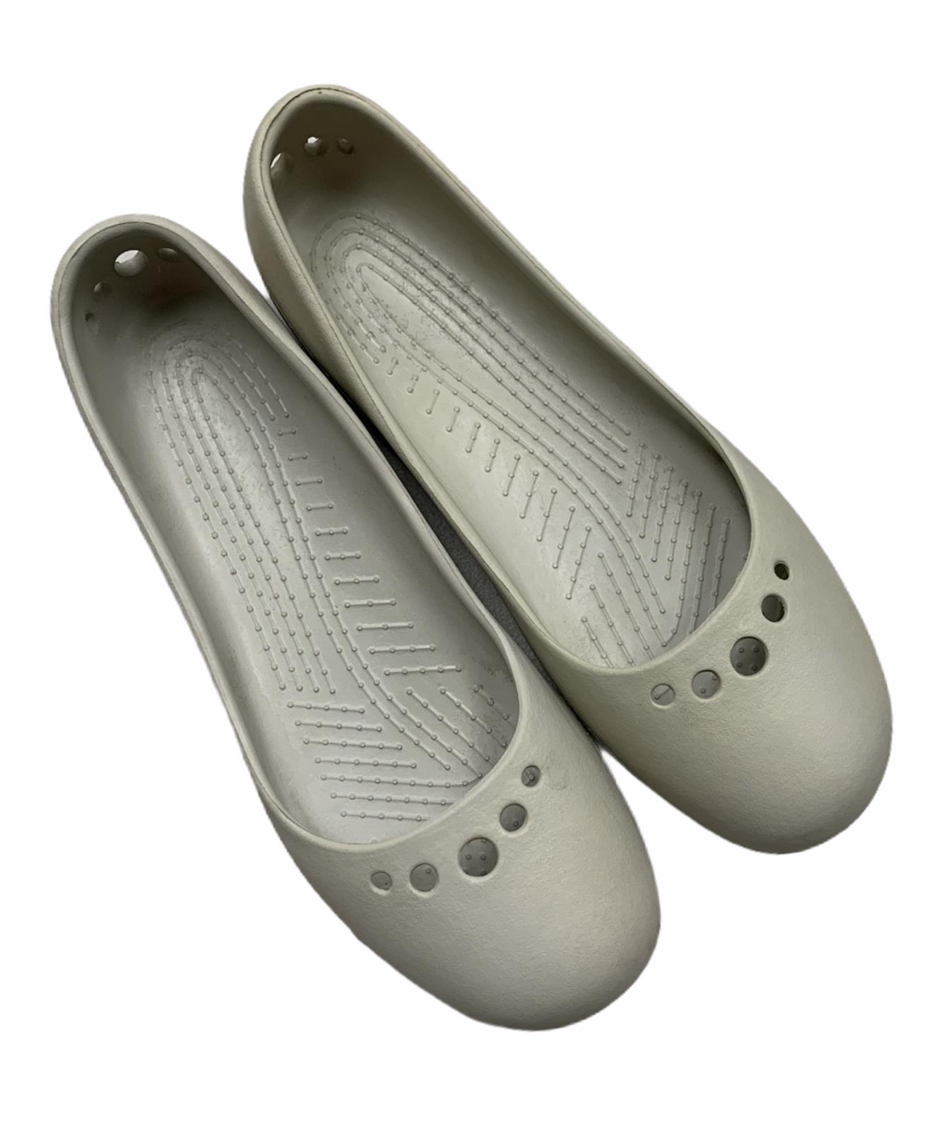 crocs white flats