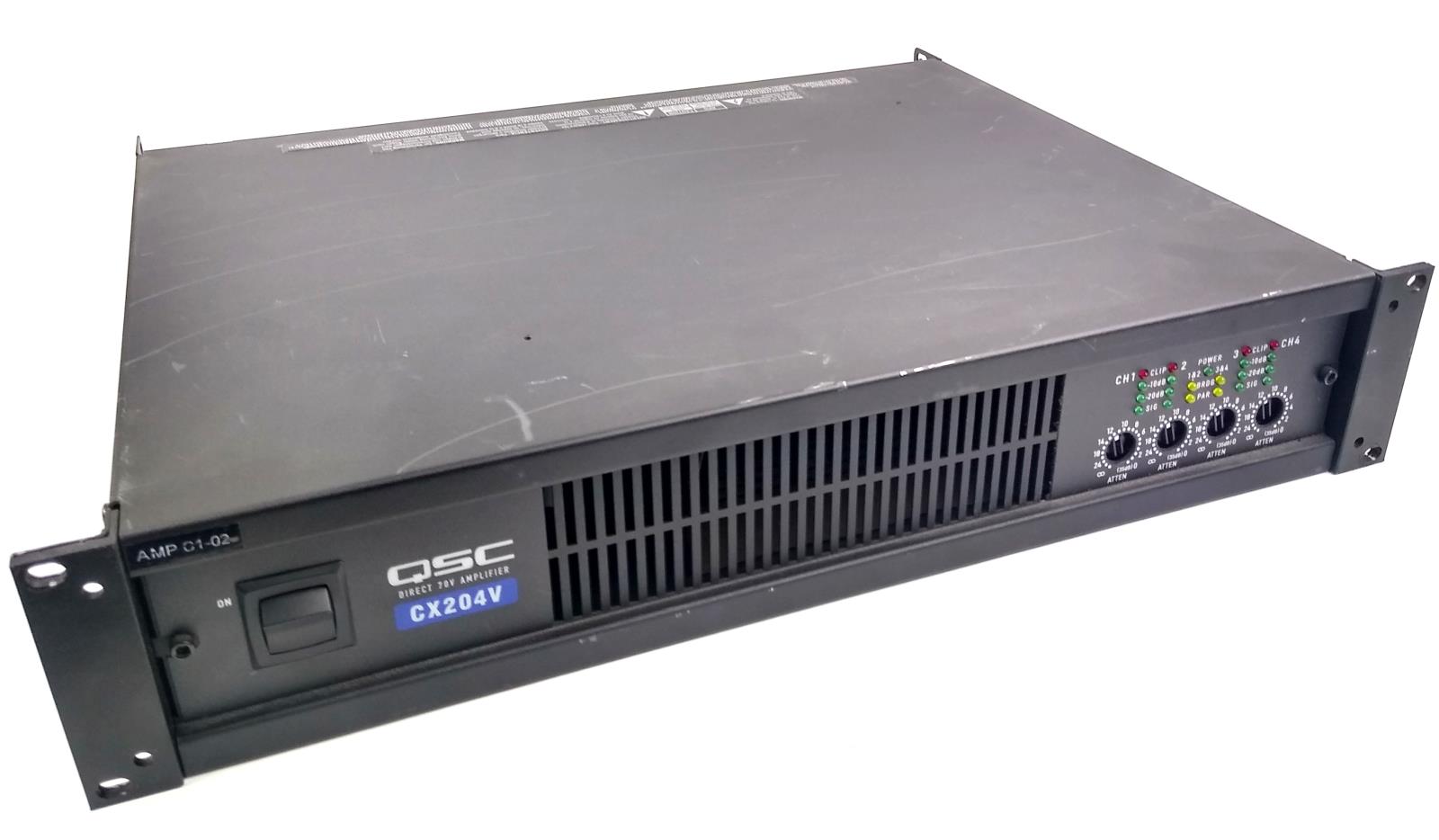 QSC CX204V 4-Channel 300W Direct Output 2U Rackmount Power Amplifier ...