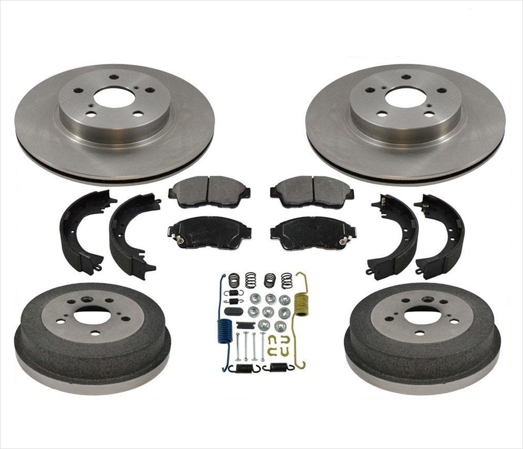 For 96-00 Toyota Rav4 Rav 4 Front Rotors Pads & Drums Brakes Shoes ...