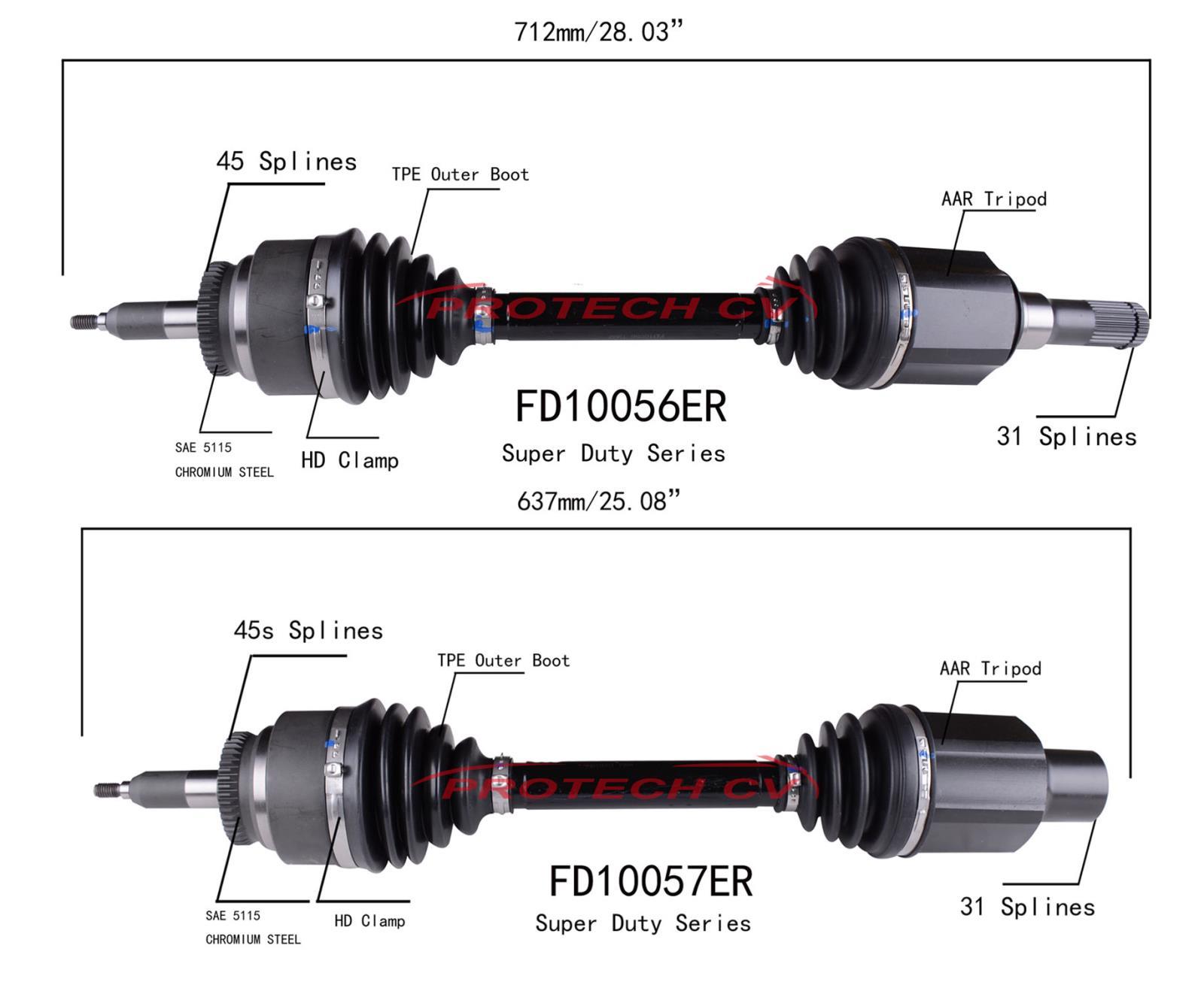 Front Left And Right Cv Shaft Axles For Ford Raptor 2010 2014 62l 4