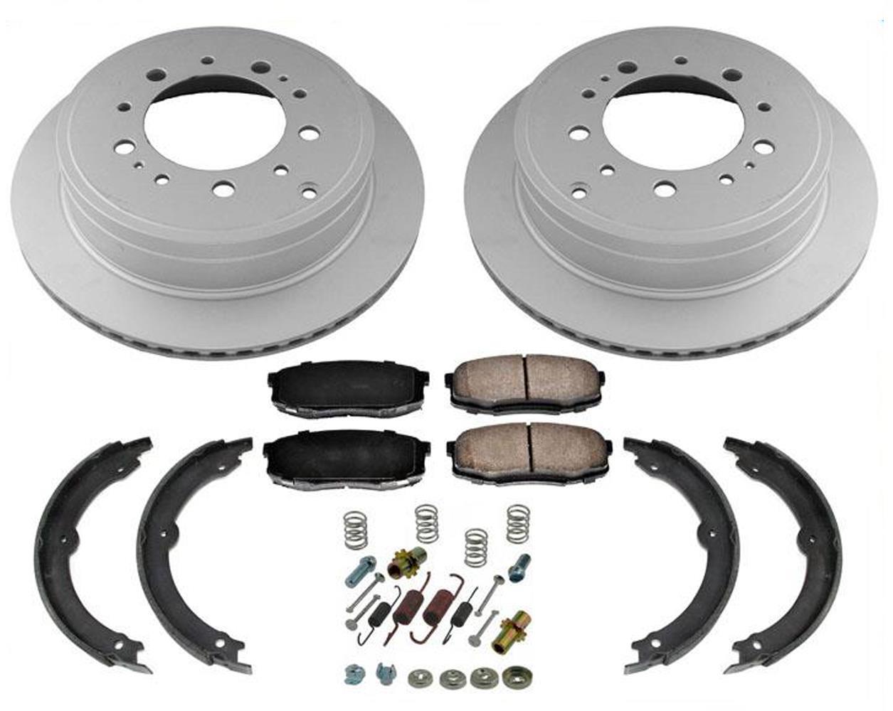 New Rear Disc Rotors Ceramic Brake Pads Spring Kit 5pc for Toyota