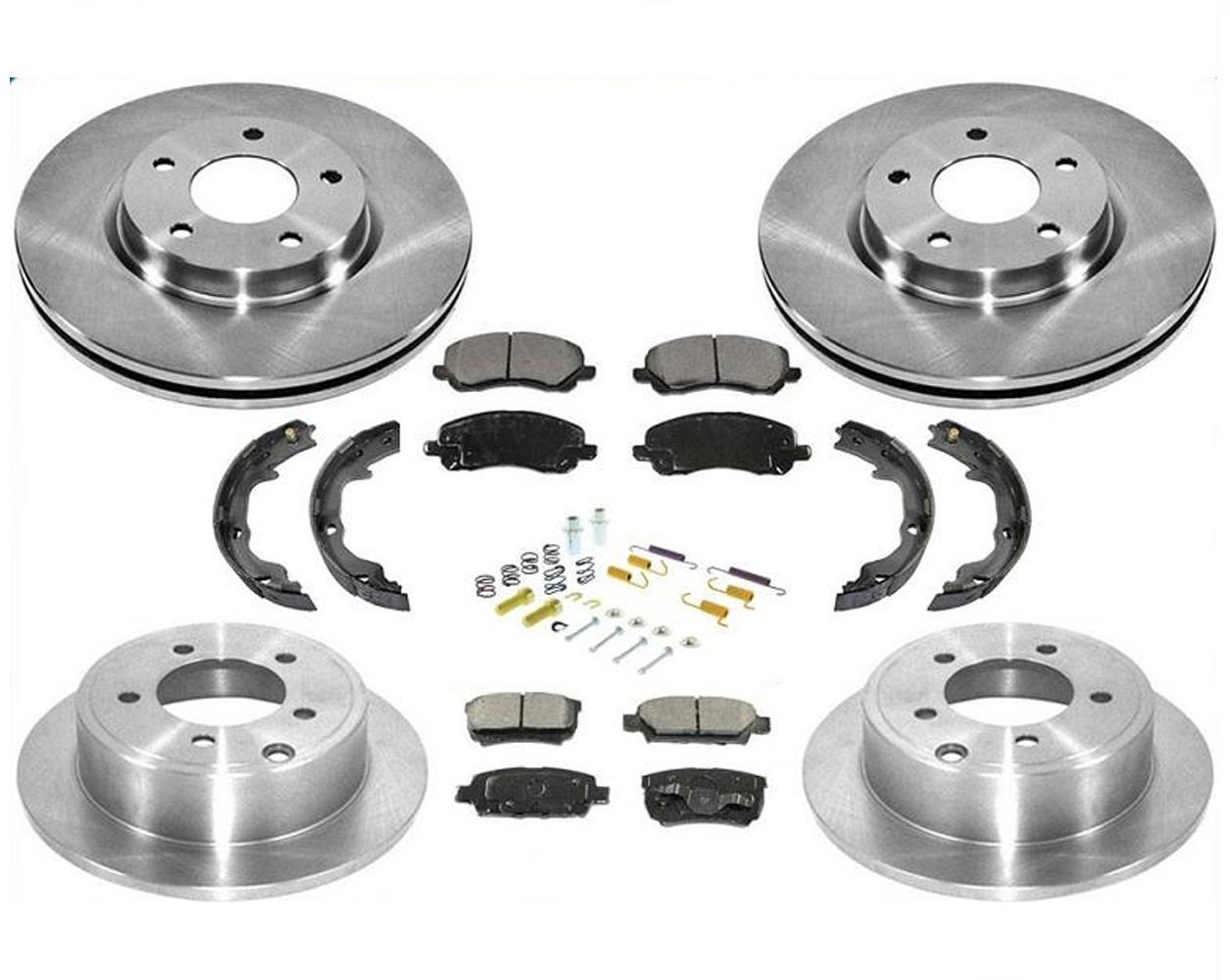 Front & Rear Brake Rotors Pads Parking Shoes Fits Jeep Compass 2007