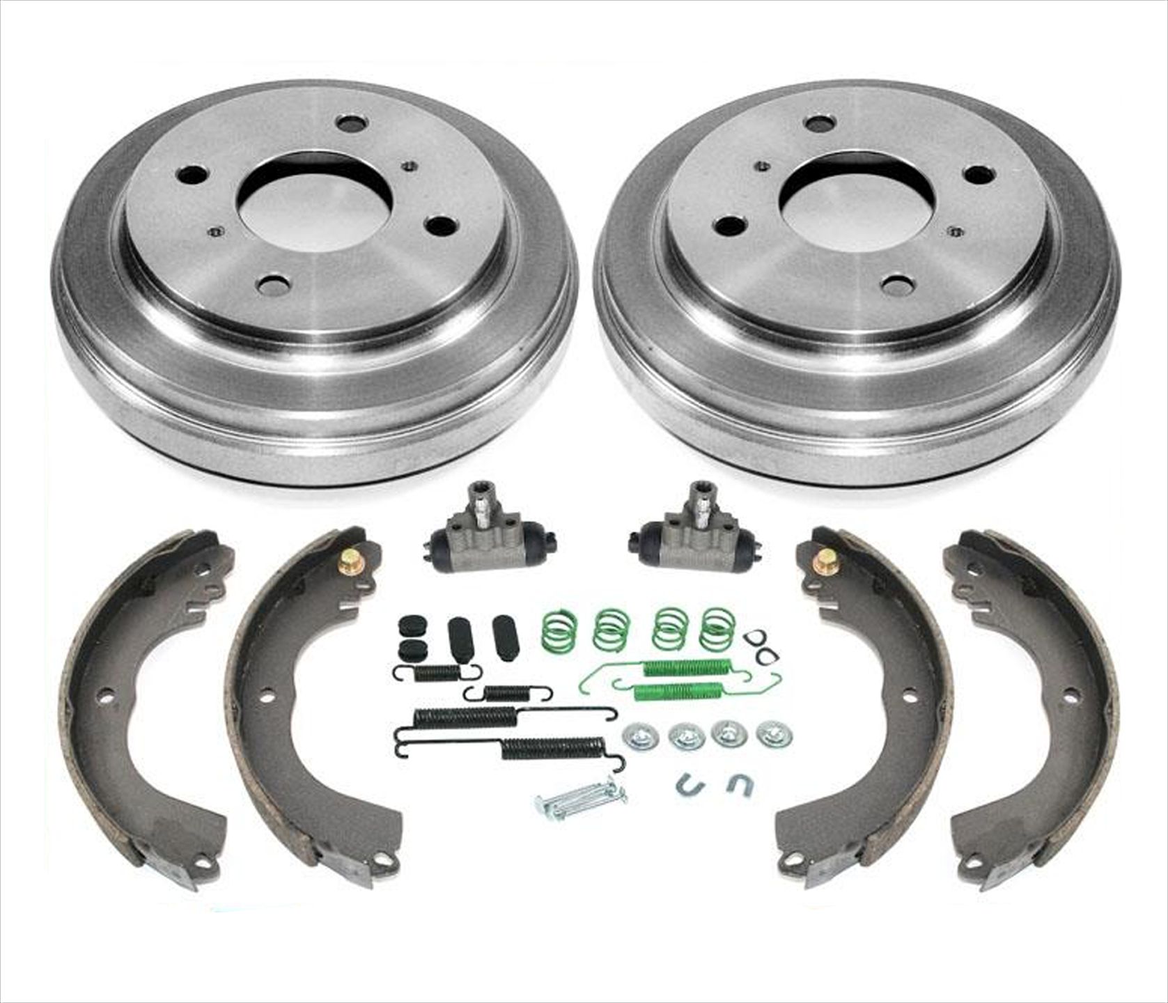 New Drums Shoes Springs for Nissan Versa 1.6 09-11 Without ABS STOP