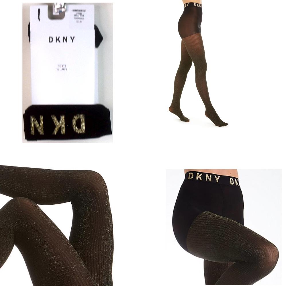 Womens DKNY Lurex Rib Control Top Tights Choose Color & Size New DYF050